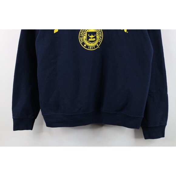 Vtg 90s Womens Small Faded Spell Out University of Michigan Crewneck Sweatshirt - Picture 3 of 13